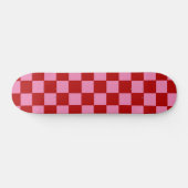 赤市松模様にとホットピンク スケートボード (横)