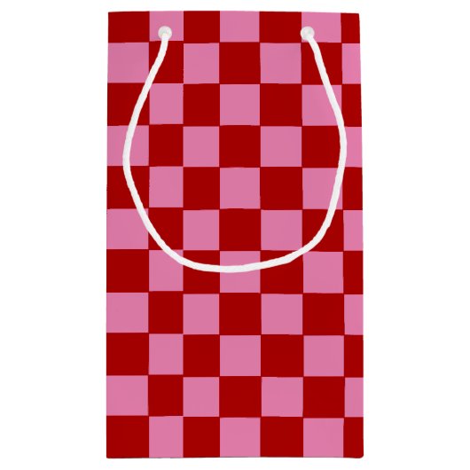 赤市松模様にとホットピンク スモールペーパーバッグ (裏面)