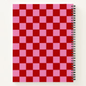赤市松模様にとホットピンク ノートブック (裏面)
