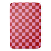 赤市松模様にとホットピンク バスマット (正面縦)