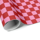 赤市松模様にとホットピンク ラッピングペーパー (ロールコーナー)