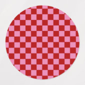 赤市松模様にとホットピンク ラベル (デザイン2)