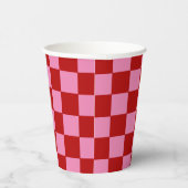 赤市松模様にとホットピンク 紙コップ (右)