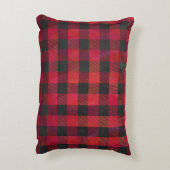 赤市松模様にと黒の格子縞 アクセントクッション (裏面(縦))