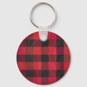 赤市松模様にと黒の格子縞 キーホルダー (正面)