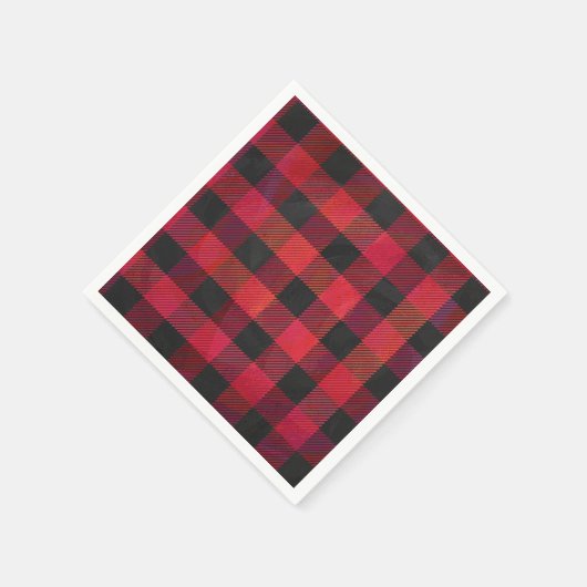 赤市松模様にと黒の格子縞 スタンダードカクテルナプキン (角)