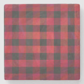 赤市松模様にと黒の格子縞 ストーンコースター (正面)