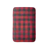 赤市松模様にと黒の格子縞 バスマット (正面縦)