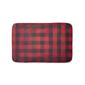 赤市松模様にと黒の格子縞 バスマット (正面)