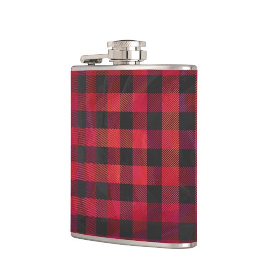 赤市松模様にと黒の格子縞 フラスク (左)