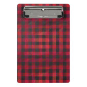 赤市松模様にと黒の格子縞 ミニクリップボード (正面)