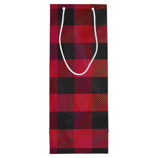 赤市松模様にと黒の格子縞 ワインギフトバッグ (裏面)