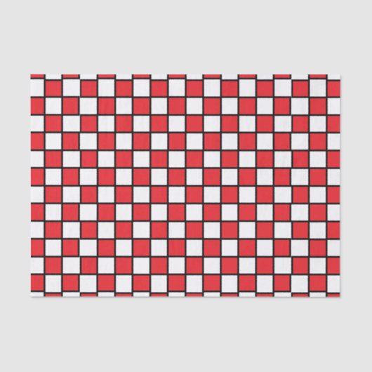 赤市松模様にと黒の輪郭が付いた 薄葉紙 (正面)