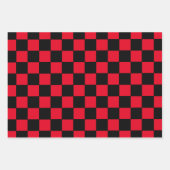 赤市松模様にと黒 ラッピングペーパーシート (正面2)