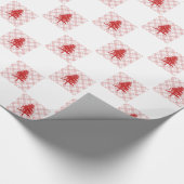 赤市松模様にのクリスマスプレッドパターン ラッピングペーパー (角)