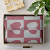 赤市松模様にグレーラブハート市松模様に 薄葉紙 (ギフト)