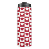 赤市松模様にハートかわいいバレンタインデー タンブラー (正面)