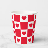赤市松模様にハート 紙コップ (裏面)