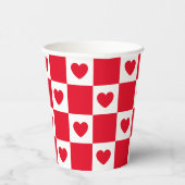 赤市松模様にハート 紙コップ (右)