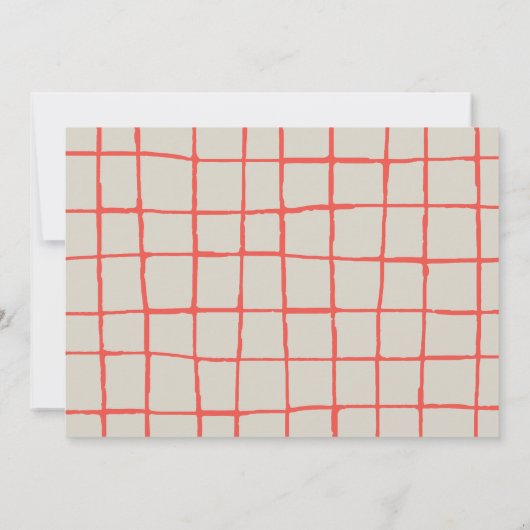 赤市松模様に可愛い写真ホリデーカード 招待状 (裏面)