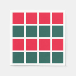 赤市松模様に緑市松模様にパーティー スタンダードカクテルナプキン