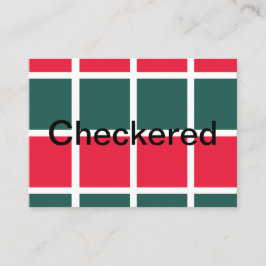 赤市松模様に緑市松模様に 名刺