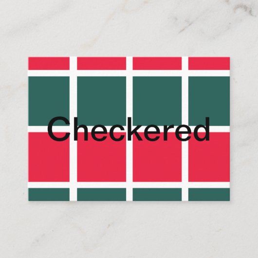 赤市松模様に緑市松模様に 名刺 (正面)