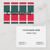 赤市松模様に緑市松模様に 名刺 (正面/裏面)