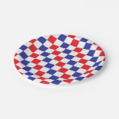 赤市松模様に、白、青 ペーパープレート (アングル)