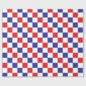 赤市松模様に、白、青 ラッピングペーパー (フラット)