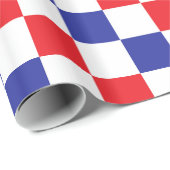 赤市松模様に、白、青 ラッピングペーパー (ロールコーナー)