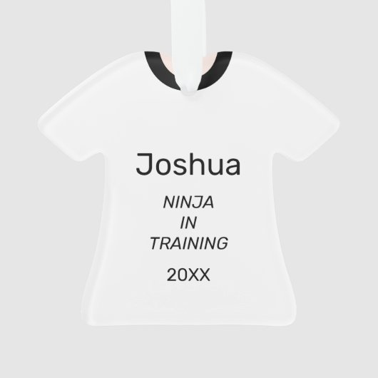 赤帯忍者の訓練パーソナライズされたオーナメント オーナメント (裏面)