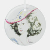 赤帽の女性 ガラスオーナメント (正面)