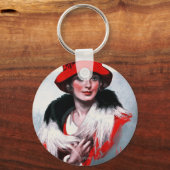 赤帽の女性 キーホルダー (正面)