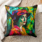 赤帽の女性 クッション (ブランケット)