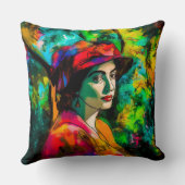 赤帽の女性 クッション (裏面)