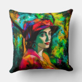 赤帽の女性 クッション (裏面)