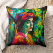 赤帽の女性 クッション (ブランケット)