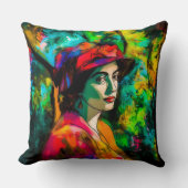 赤帽の女性 クッション (正面)