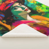 赤帽の女性 シェルパブランケット (3/4)