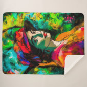 赤帽の女性 シェルパブランケット (正面(横))