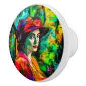 赤帽の女性 セラミックノブ (右)