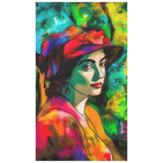 赤帽の女性 テーブルクロス (正面)