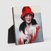 赤帽の女性 フォトプラーク (正面)