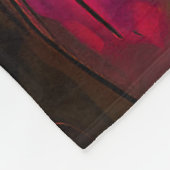 赤帽の女性 フリースブランケット (角)