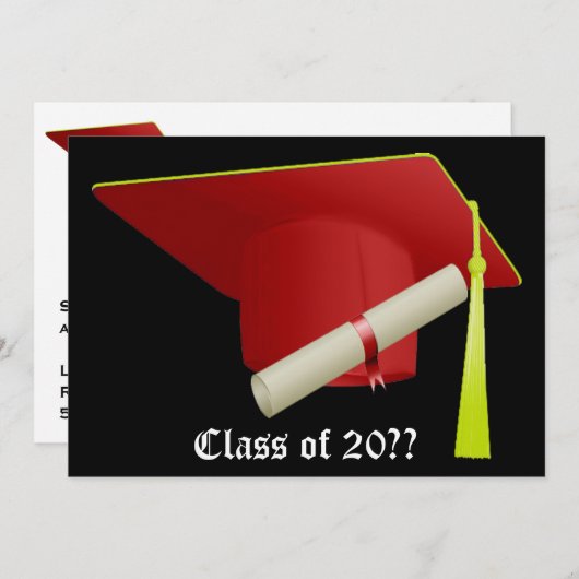 赤帽卒業 招待状 (正面/裏面)