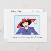 赤帽子と紫のドレス・レディ ポストカード (正面/裏面)