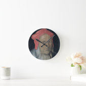 赤帽子の髭のある男のポートレート, 1520 (油 ラウンド壁時計 (ホーム)