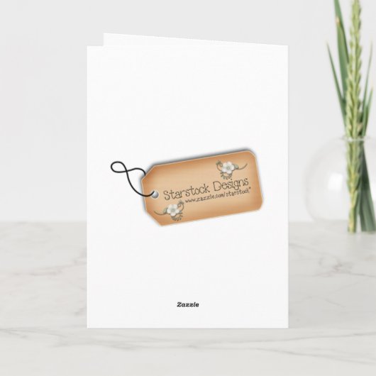 赤帽子猫、トナカイ、紫のクリスマスグリーティング シーズンカード (裏面)