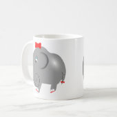 赤弓かわいい女の子ゾウ コーヒーマグカップ (正面左)